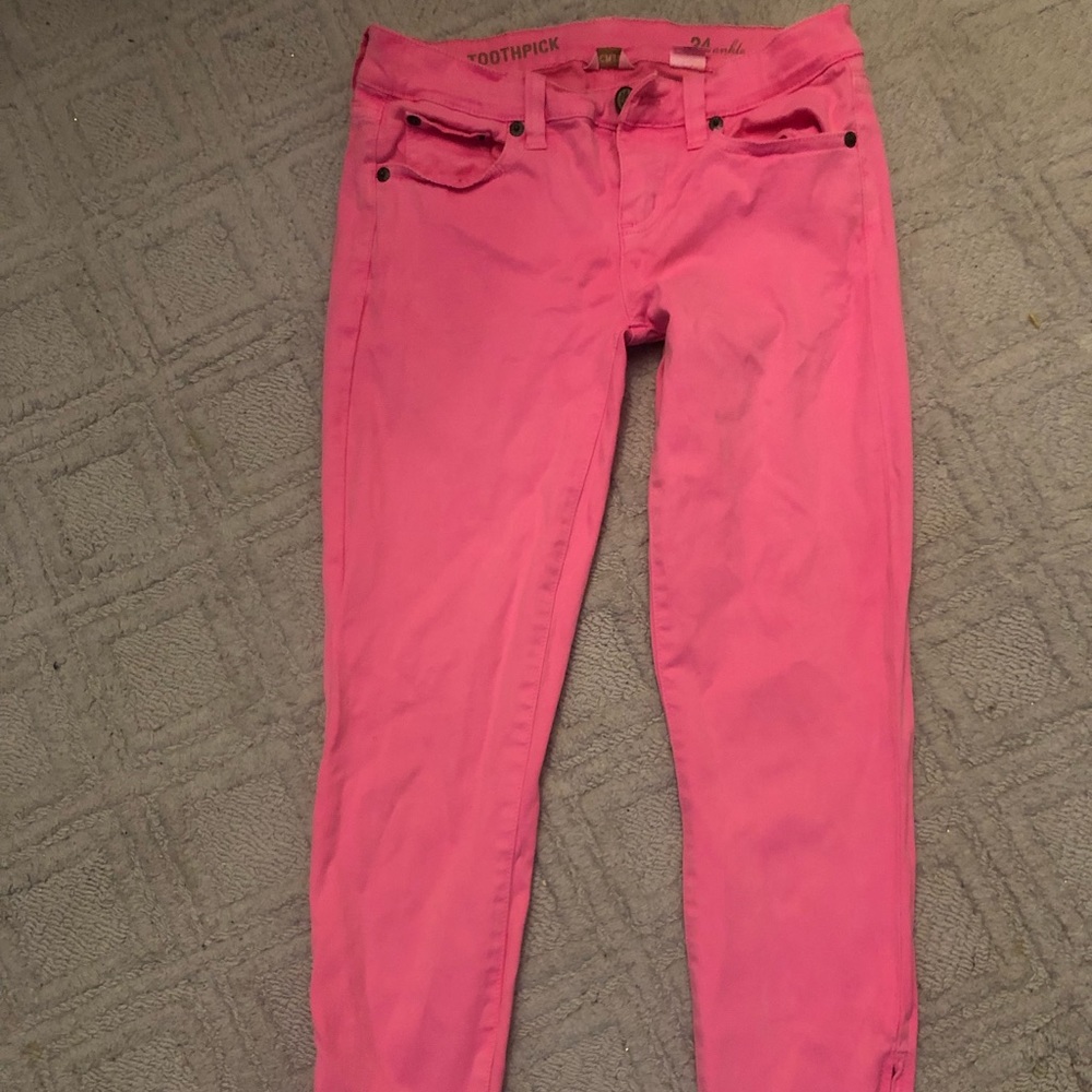 J.CREW Toothpick pink jeans